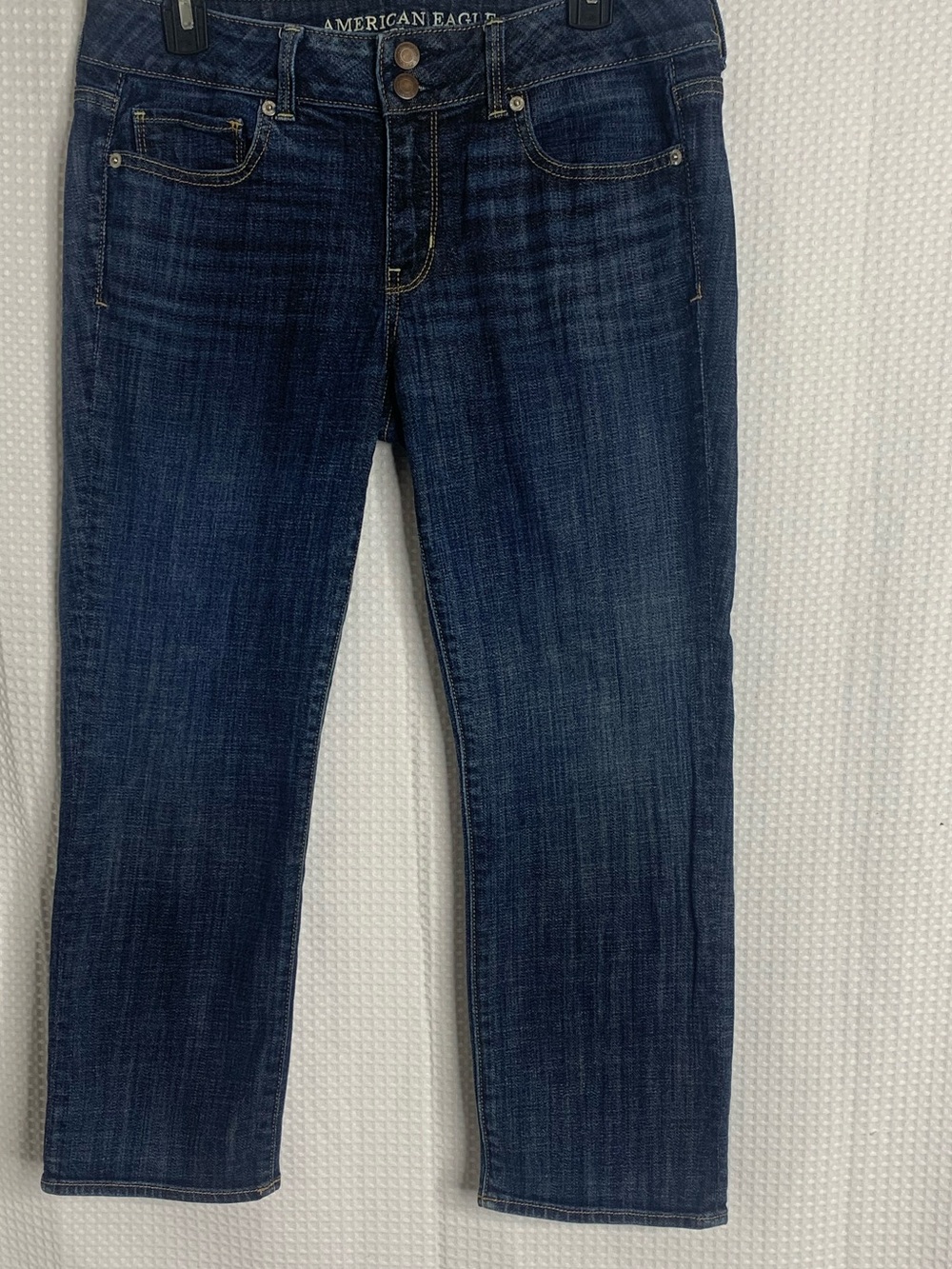 Y2K American Eagle Outfitters Artist Crop Stretch Denim Straight Leg Jeans 10